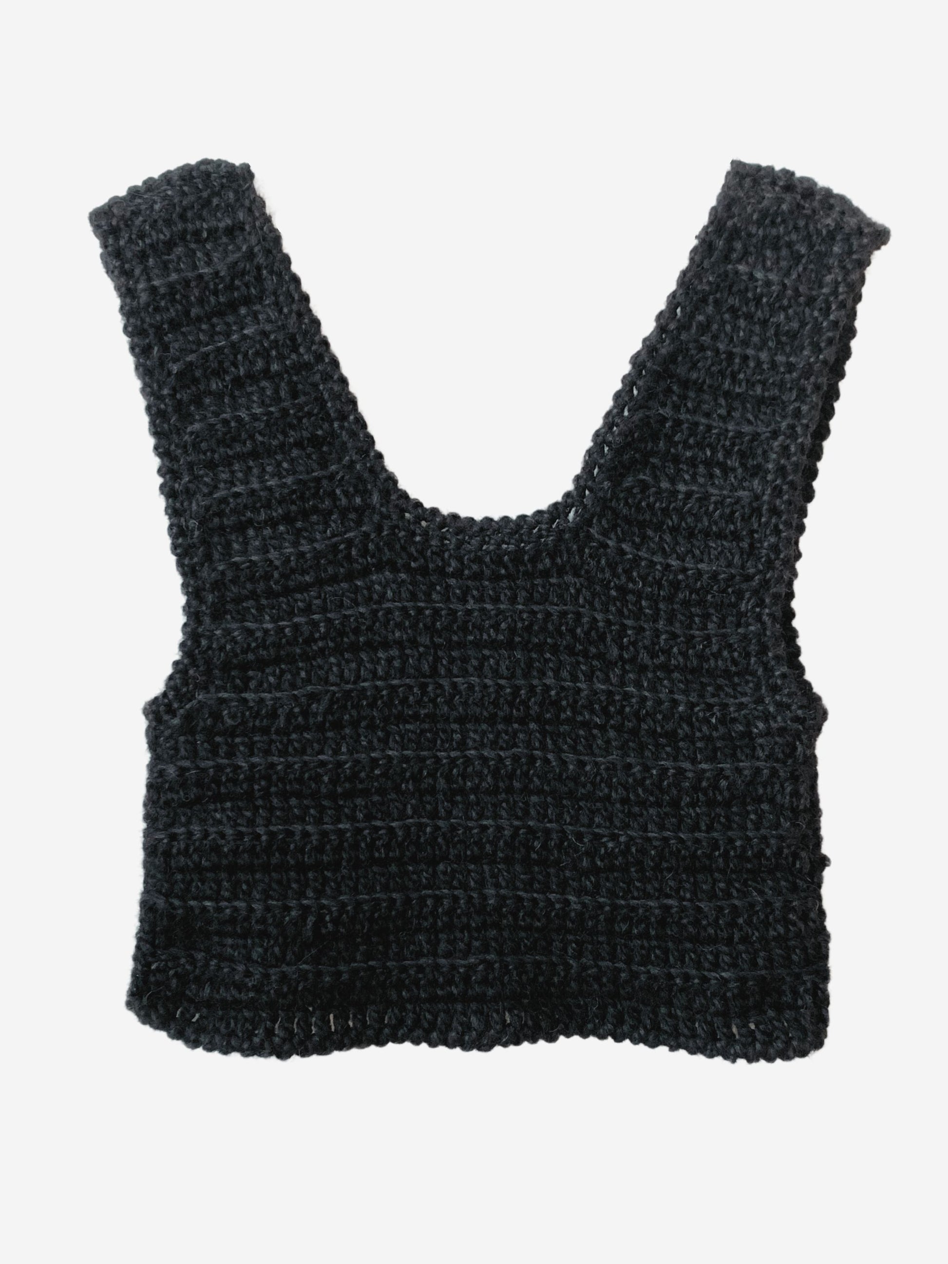 handmade alpaca knit tank black vest