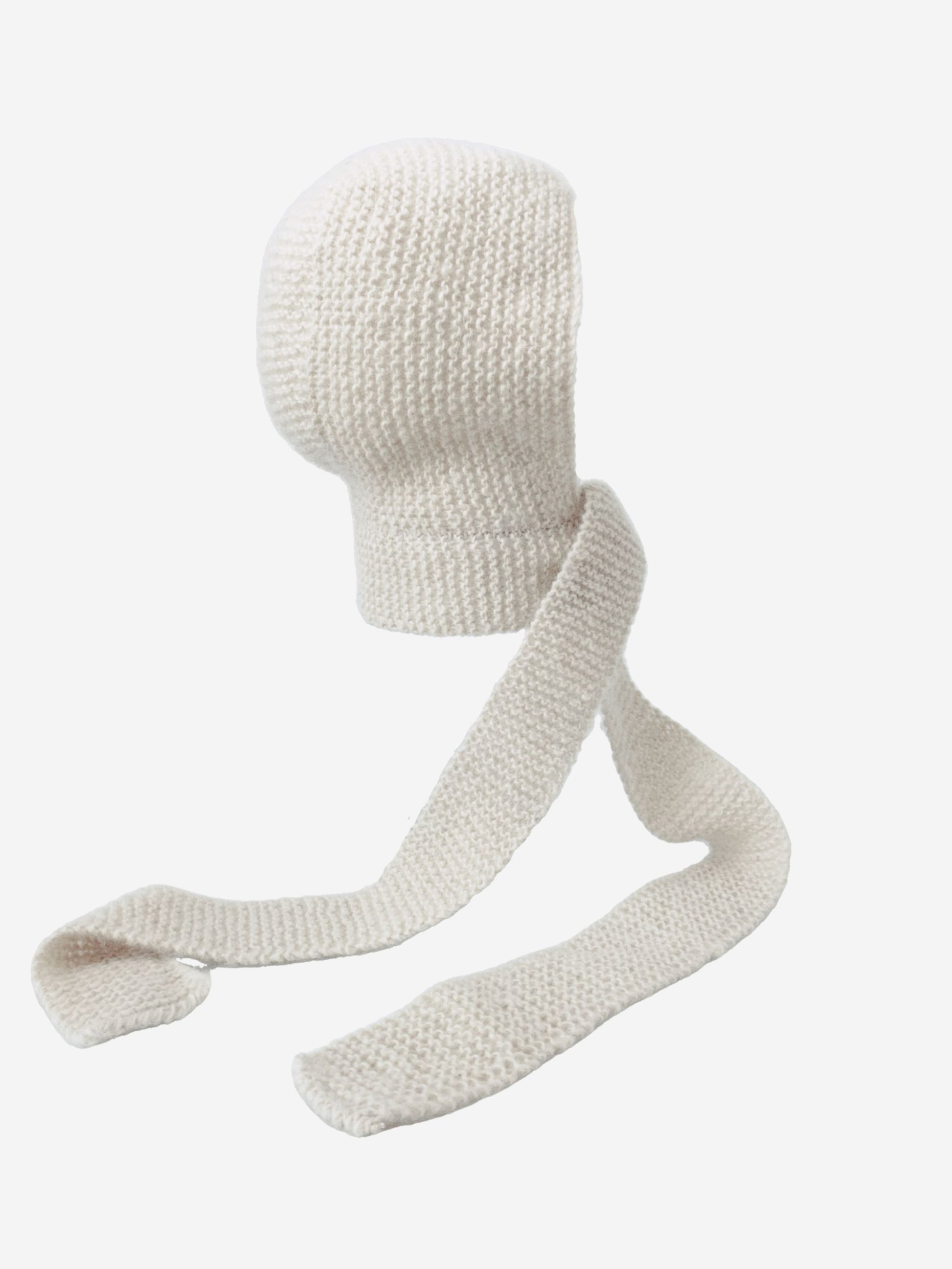 hand-knitted silk mohair balaclava powder white