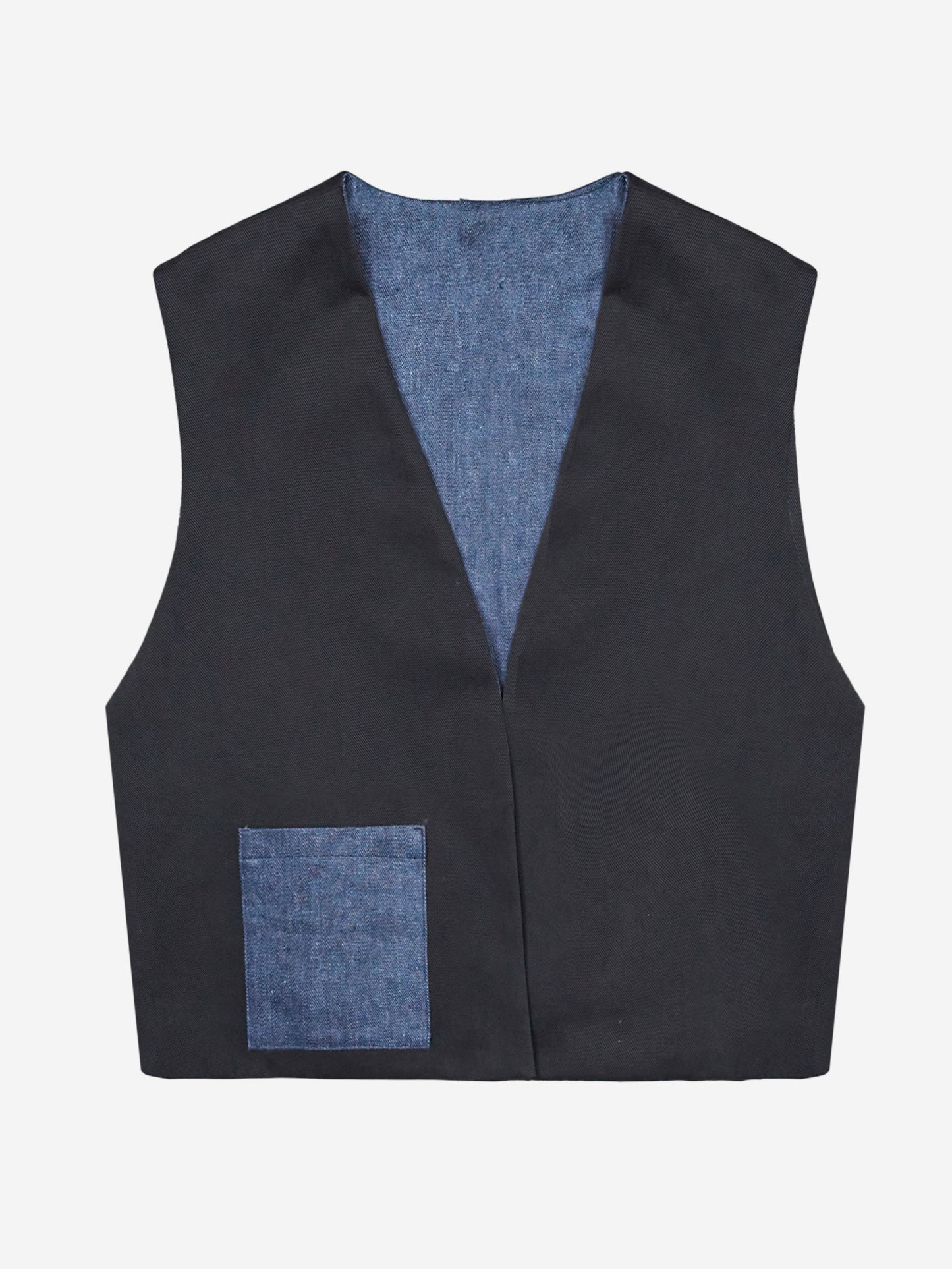 unisex black organic cotton reversible vest